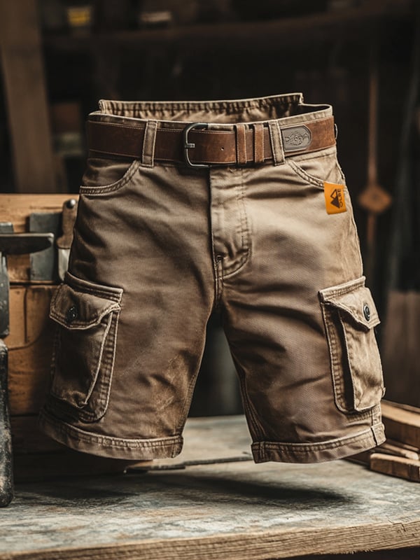 Cazel | Pantalones cortos cargo retro con múltiples bolsillos